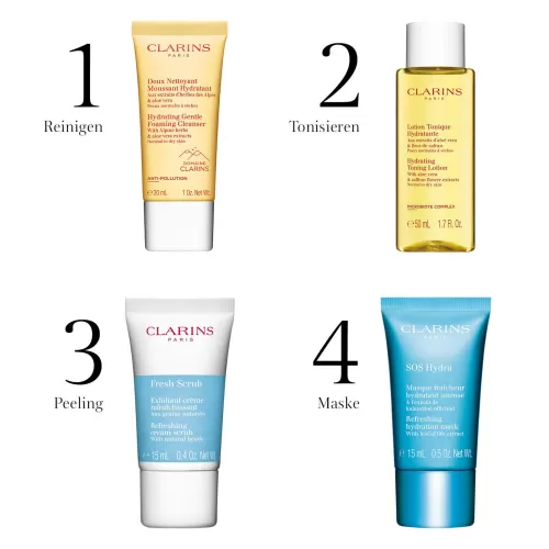Clarins Peeling & Masken^Hydratisierende Reinigungs-Routine Fur Trockene Bis Normale Haut